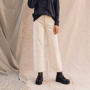 Agolde Ren Hi Rise Wide Leg Paper Pant in Paper Cream